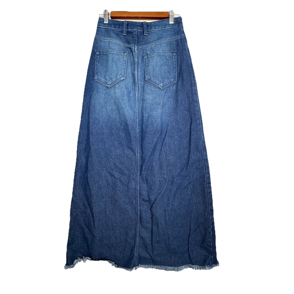 ANTHROPOLOGIE x PILCRO Denim Midi Maxi Skirt Medium Wash Women's Size 2 - Picture 5 of 10